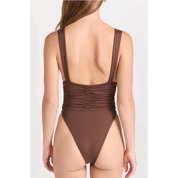 NWOT Riot Swim Echo One Piece Swimsuit in Chocolate Brown - Picture 2 of 11